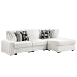 Puffy Modern Polyester Sectional with Woven Upholstery in Cream