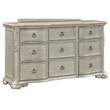 Bella Traditional Style Dresser with Marble in Champagne (Mirror not included)