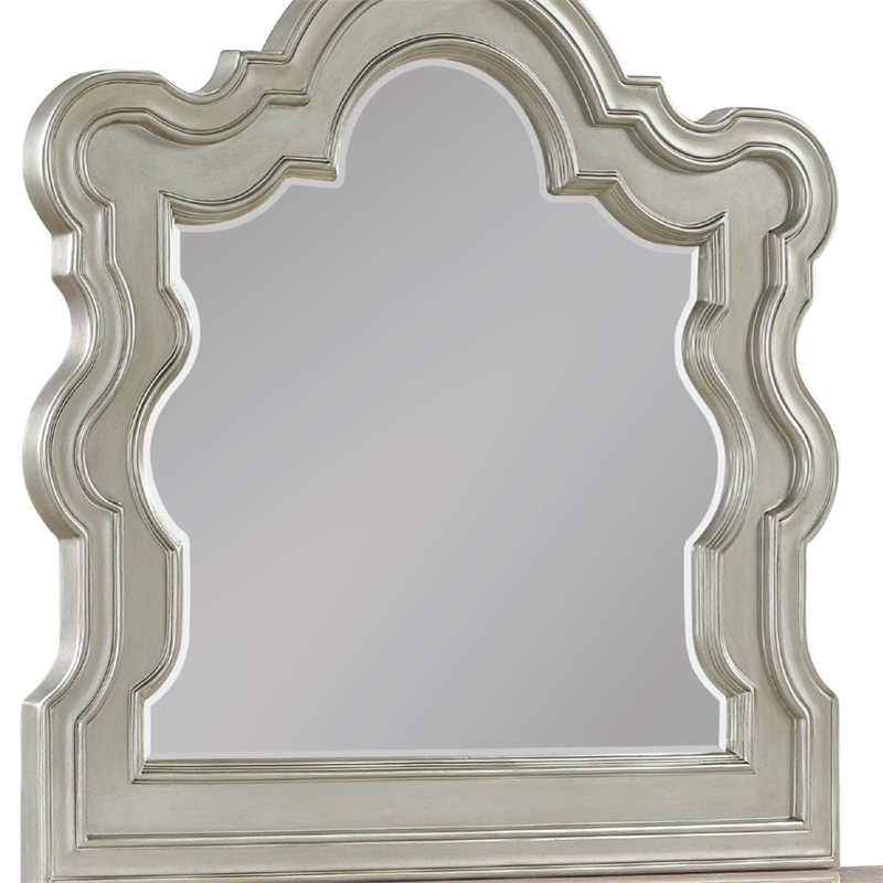 Bella Traditional Style Mirror Made with Wood in Champagne (No Dresser)