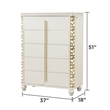 Cinderella King 5 Piece Wood Bedroom Set with LED Accents in White