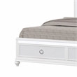 Abigale Modern Wood Queen Bed with Storage Footboard in White