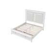 Abigale Modern Wood King Bed with Storage Footboard in White