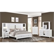 Abigale 5 Piece wood Bedroom Set LED Storage Bed and Nightstand in White