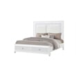 Abigale Queen 5 Piece Wood Bedroom Set with LED Storage Bed in White