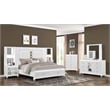Abigale Queen 5 Piece Wood Bedroom Set with LED Storage Bed in White