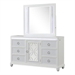Abigale 6 Drawer Dresser LED Storage with Textured Drawer Fronts in White