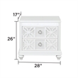 Abigale 2 Drawer Wood Nightstand with Overlay Design in White