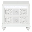 Abigale 2 Drawer Wood Nightstand with Overlay Design in White