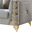 CONTESSA Modern Luxe Upholstered Accent Chair in Gray with Gold Frame