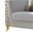 CONTESSA Modern Luxe Upholstered Accent Chair in Gray with Gold Frame