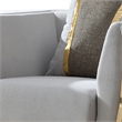 CONTESSA Modern Luxe Upholstered Accent Chair in Gray with Gold Frame