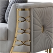 CONTESSA Modern Luxe Upholstered Loveseat in Gray with Gold Accents