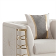 CONTESSA Modern Luxe Upholstered Accent Chair in Beige with Gold Frame