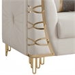 CONTESSA Modern Luxe Upholstered Accent Chair in Beige with Gold Frame