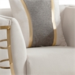 CONTESSA Modern Luxe Upholstered Accent Chair in Beige with Gold Frame