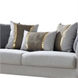 Contessa Modern Luxe Upholstered Sofa with Gold Frame Accents in Gray