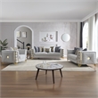 Contessa Modern Luxe Upholstered Sofa with Gold Frame Accents in Gray