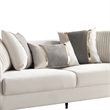 CONTESSA Modern Luxe Upholstered Sofa in Beige Gold Frame Accents