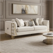 CONTESSA Modern 2 Piece Living Room Set in Beige with Gold Legs