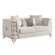 CONTESSA Modern 2 Piece Living Room Set in Beige with Gold Legs