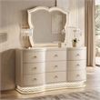 Flora Modern Wood 9 Drawer Dresser with Spacious Storage in Champagne
