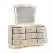 Flora Modern Wood 9 Drawer Dresser with Spacious Storage in Champagne