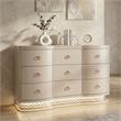 Flora Modern Wood 9 Drawer Dresser with Spacious Storage in Champagne