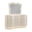 Flora Modern Wood 9 Drawer Dresser with Spacious Storage in Champagne