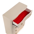 Flora Modern Wood 5 Drawer Chest with Gold Bar Hardware in Champagne