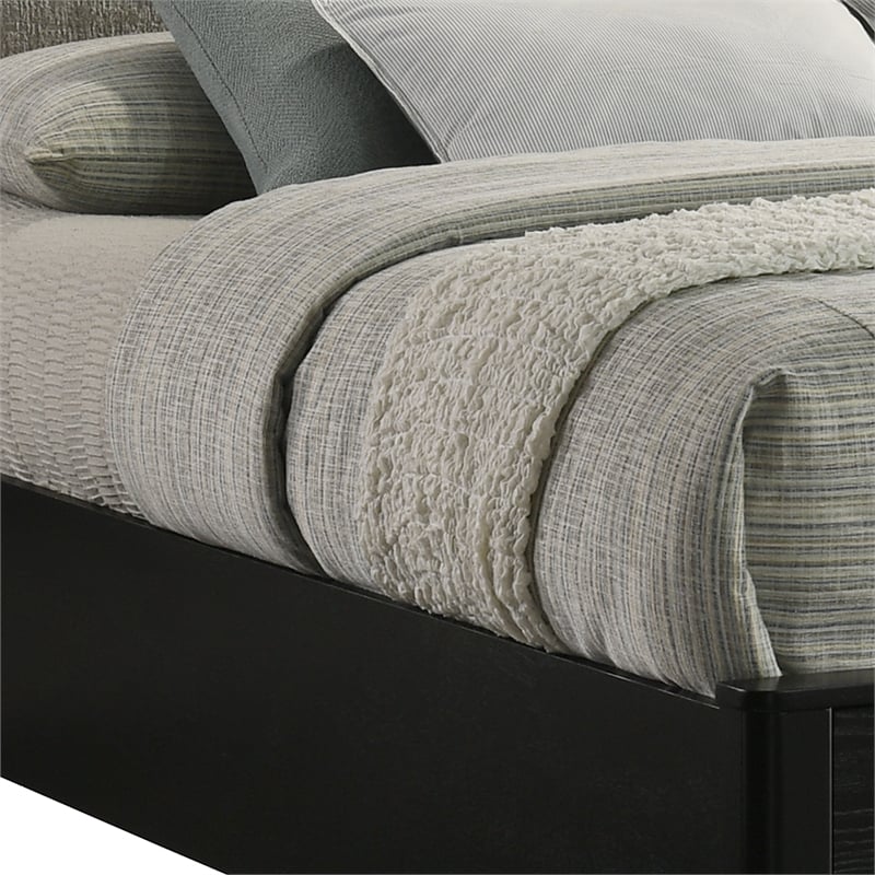 Opel Modern King Storage Bed with LED Headboard in Black