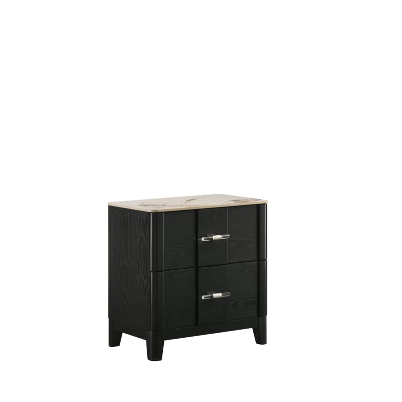 Opel Modern 4 Piece King Bedroom Set with Bed Dresser Mirror and Nightstand