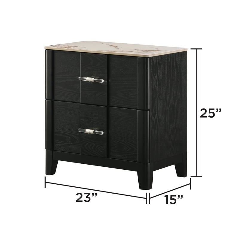 Opel Modern 4 Piece King Bedroom Set with Bed Dresser Mirror and Nightstand