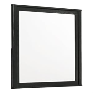 Opel Modern Beveled Bedroom Mirror in Black