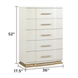 LEXINGTON Modern 5 Drawer Storage Chest in Beige
