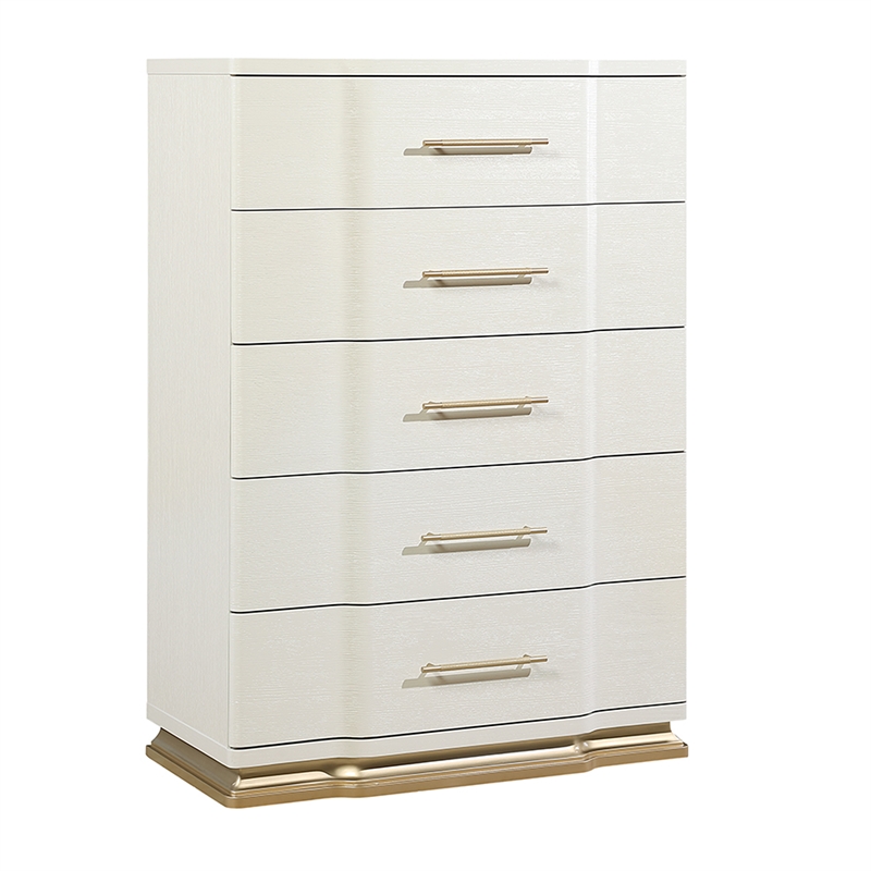 LEXINGTON Modern 5 Drawer Storage Chest in Beige