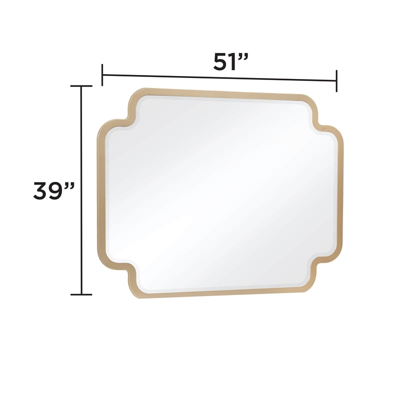 LEXINGTON Modern Framed Bedroom Mirror in Beige
