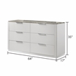 Jazz Contemporary 6 Drawer Dresser with White Lacquer Finish