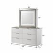 Jazz Contemporary 6 Drawer Dresser with White Lacquer Finish