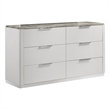 Jazz Contemporary 6 Drawer Dresser with White Lacquer Finish