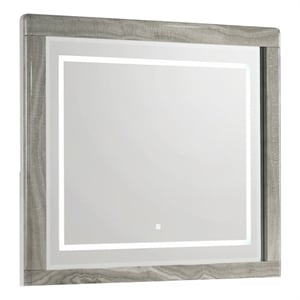 Jazz Contemporary Framed Bedroom Mirror with White Lacquer Finish