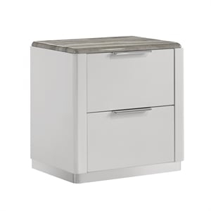 Jazz Modern 2-Drawer Nightstand in White Lacquer