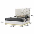 Giovanni Queen Bed in White and Gold Finish