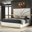 Giovanni King Bed in White and Gold Finish
