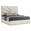 Giovanni King Bed in White and Gold Finish