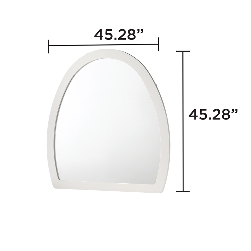 Giovanni Contemporary Arch Accent Mirror for Dresser in White
