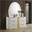 Giovanni Contemporary Arch Accent Mirror for Dresser in White