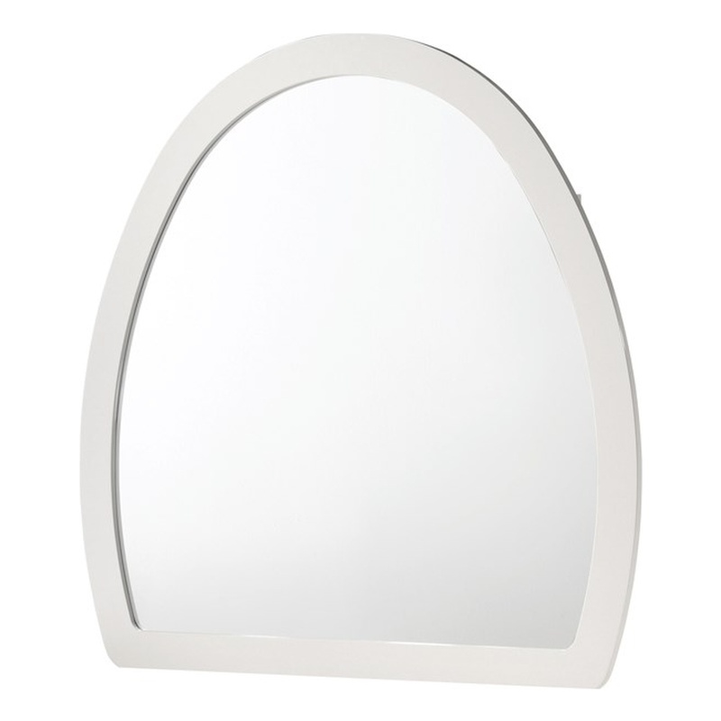 Giovanni Contemporary Arch Accent Mirror for Dresser in White