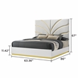 Giovanni Queen 5Pc Bedroom Set in White and Gold Finish