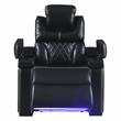 Galaxy Lexus Power Reclining Faux Leather Chair w LED&Cup Holders in Black