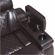 Galaxy Lexus Power Reclining Faux Leather Sofa w LED&Cup Holders in Brown